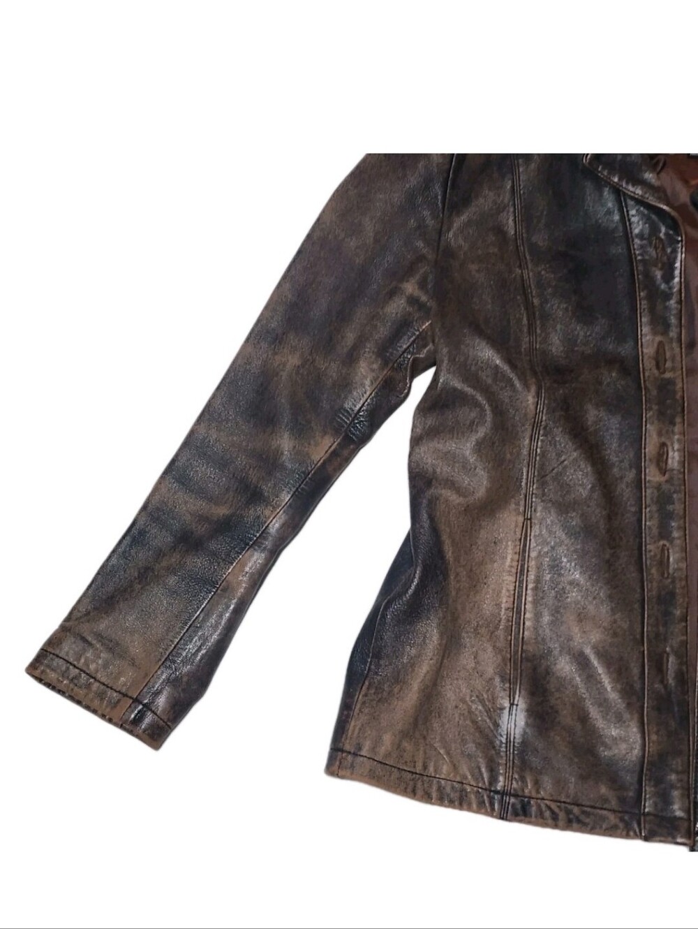 Vintage Wilson's Brown Leather Jacket Women's M Medium Soft Faded Blazer Western - Picture 6 of 11
